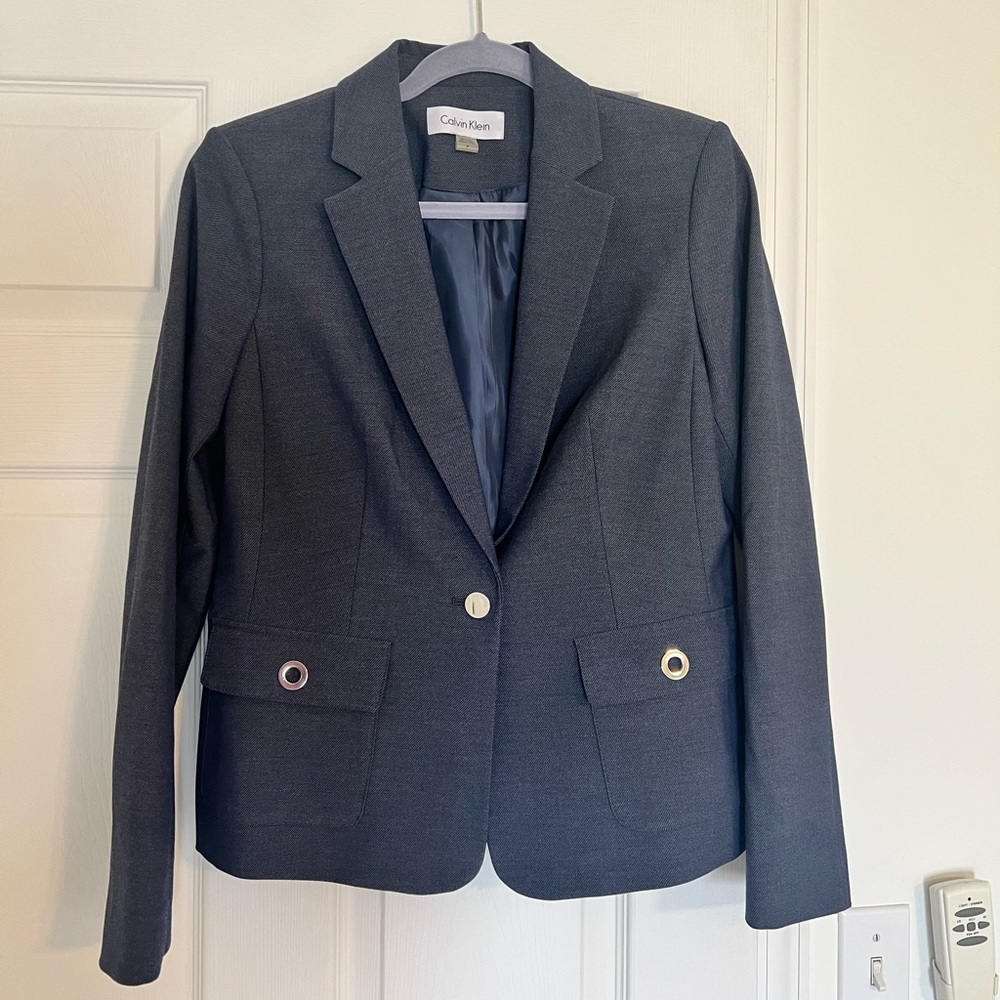 Calvin Klein Blue-grey Blazer, Size 8